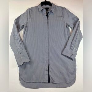 J. Crew Blue and White Button Down Tunic Shirt